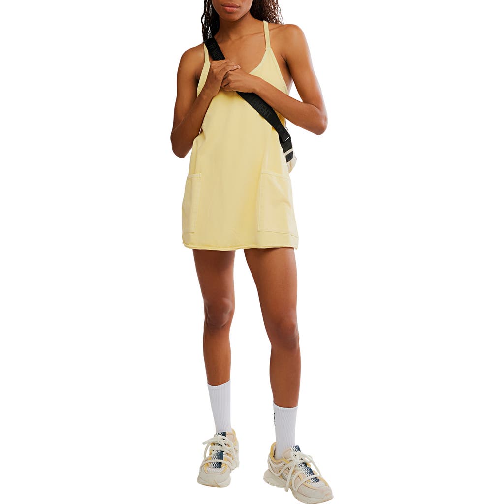 Free People Fp Movement Hot Shot Racerback Romper In Sunlit Yellow