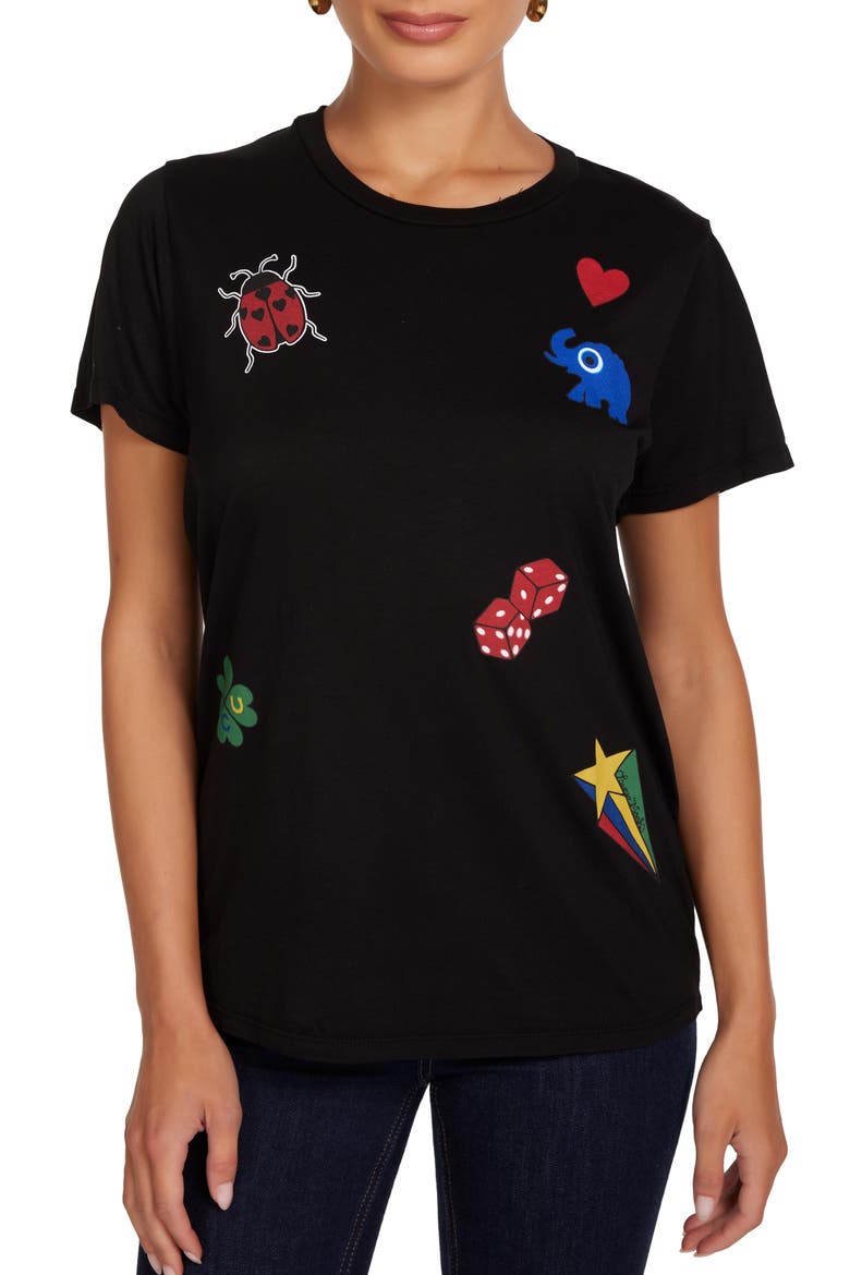 Wolf Lucky Elements Top, Main, color, Black