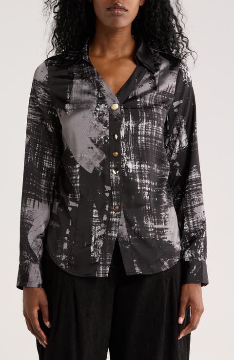 Print Button-Up Shirt