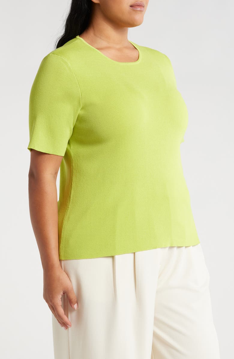 Tahari ASL Short Sleeve Sweater, Alternate, color, Lime