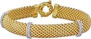 Julianna B. Cubic Zirconia Popcorn Bangle Two-Tone Silver