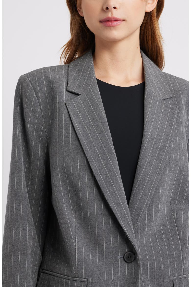 Relaxed Pinstripe Blazer, Alternate, color, GREY HEATHER EDIE STRIPE