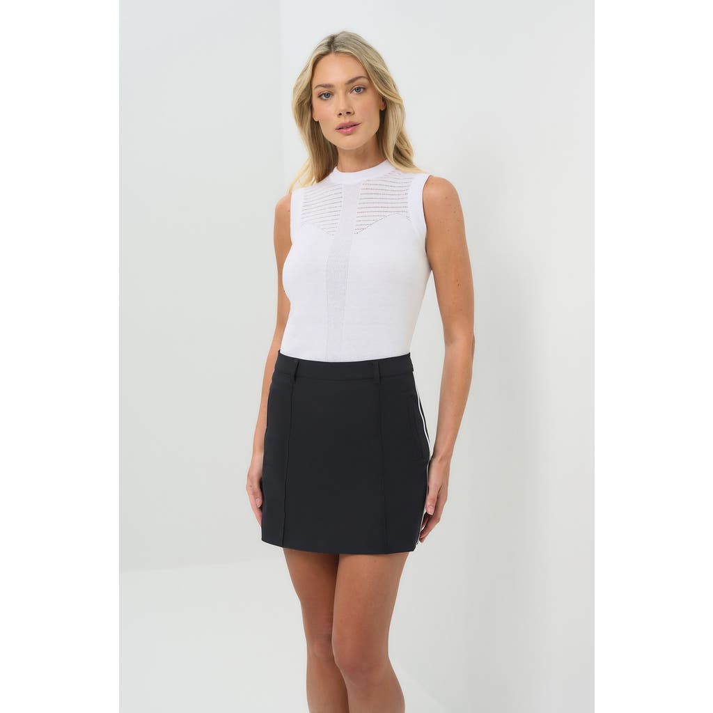 Anatomie Laurel Stripe Performance Twill Skort With Side Stripe In Black