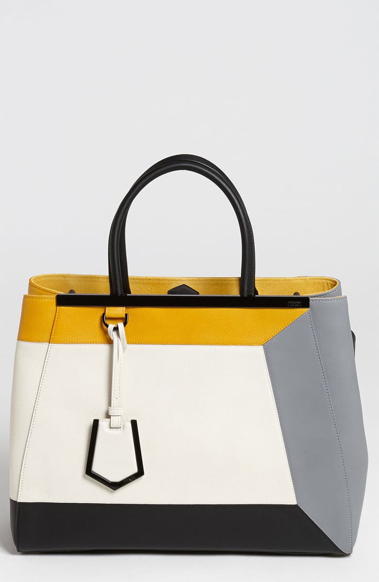 Fendi '2Jours 3D - Medium' Leather Shopper, Main, color,