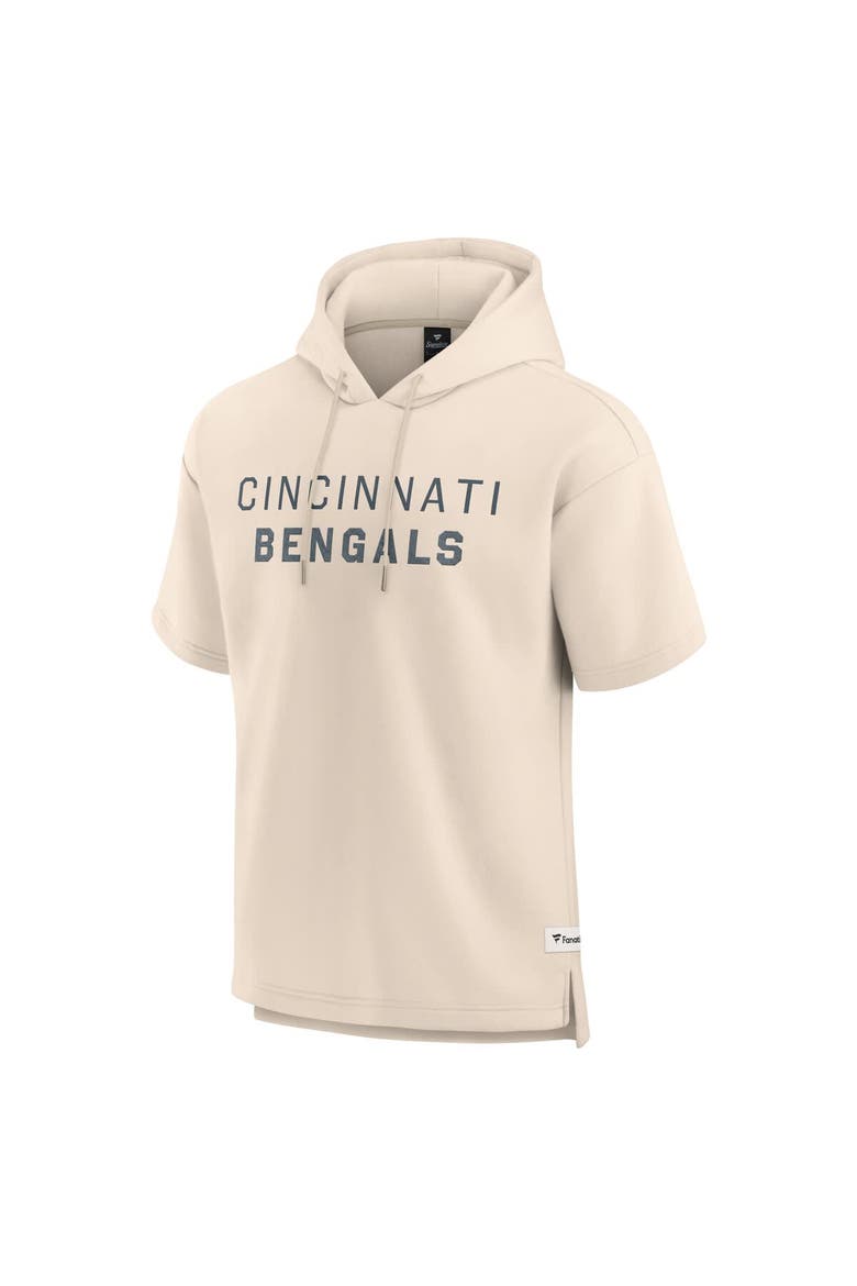 Men's Fanatics Cream Cincinnati Bengals Elements Future Ground Lettering Short Sleeve Pullover Hoodie, Alternate, color, Cream