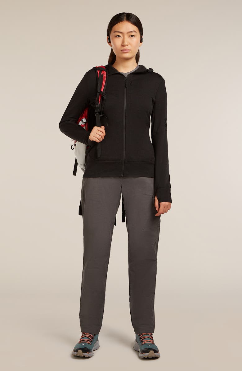 Icebreaker 260 Quantum Merino Wool Hooded Jacket, Alternate, color, Black