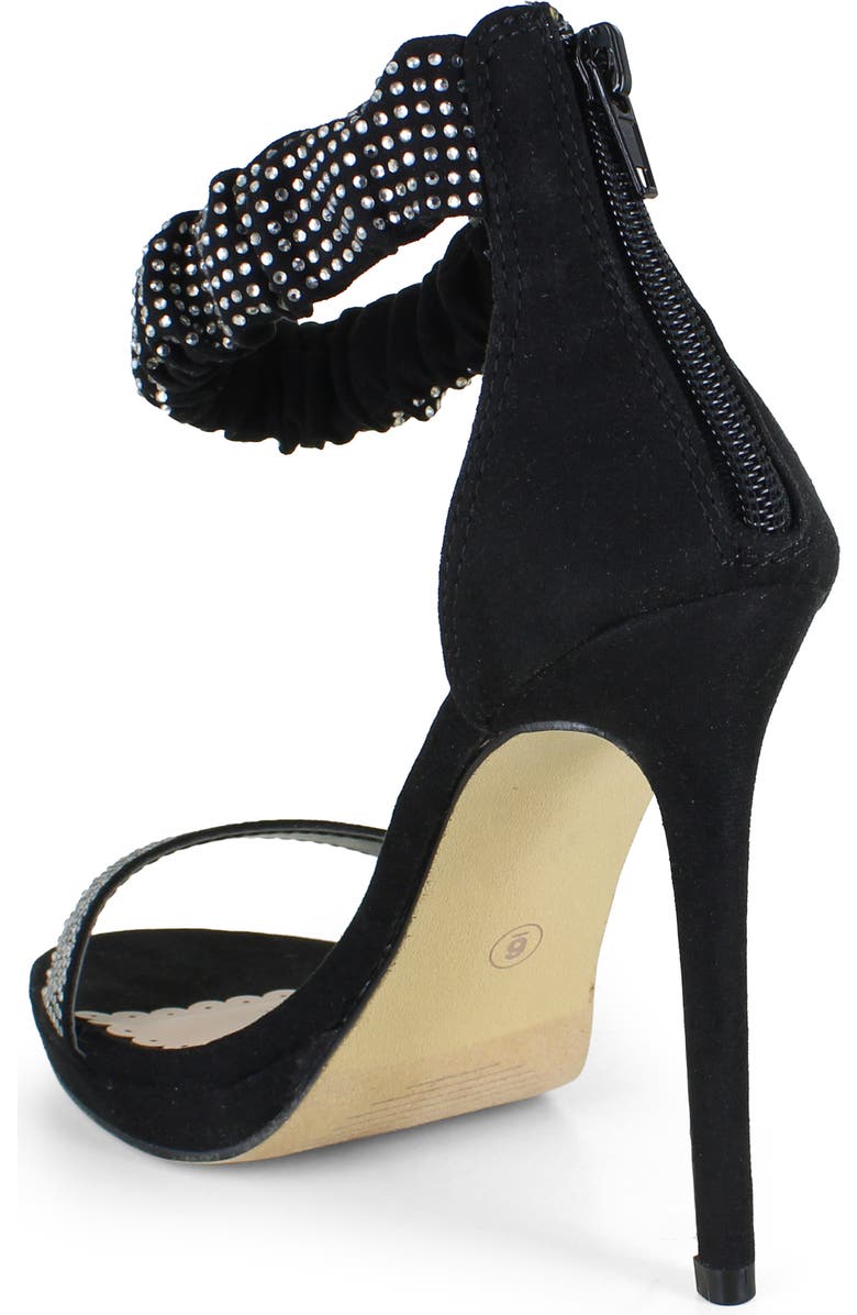 ZIGISOHO Ankle Strap Stiletto Sandal, Alternate, color, Black Suedette