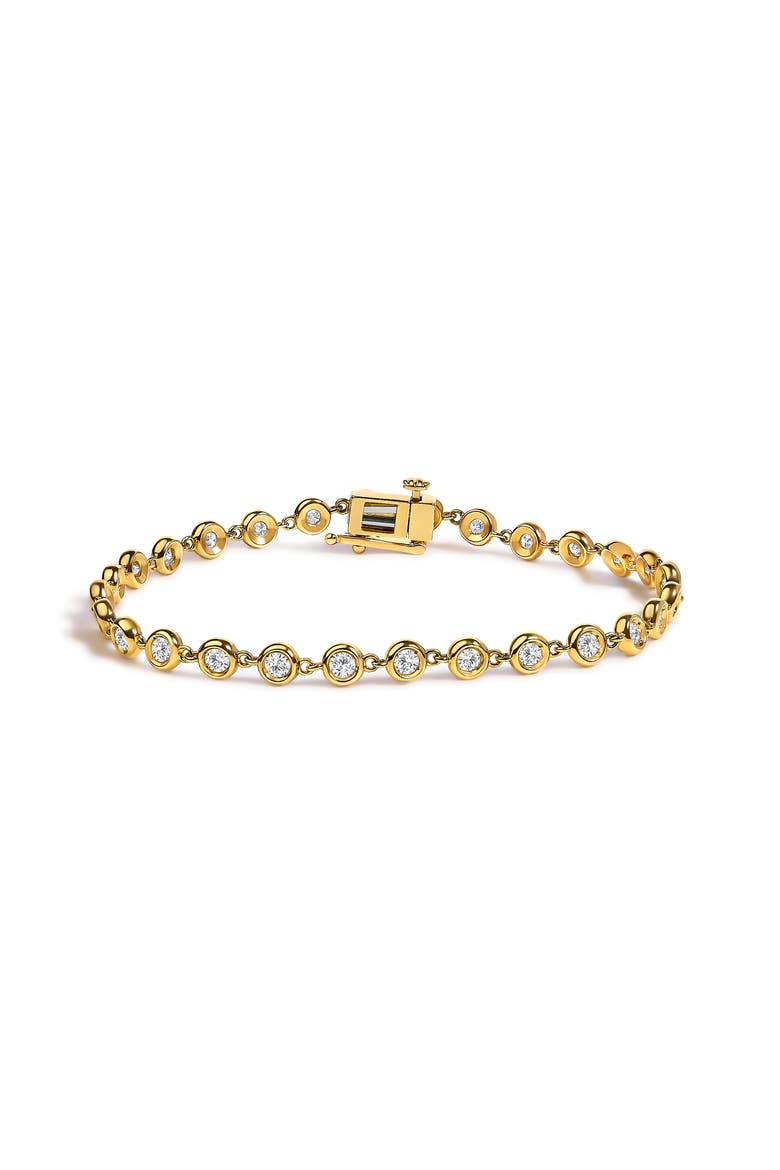 10K Yellow Gold 1 1/2 Cttw Lab Grown Diamond Bezel Link Bracelet, Main, color, Yellow Gold