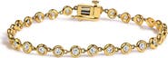 Haus of Brilliance 10K Yellow Gold 1 1/2 Cttw Lab Grown Diamond Bezel Link Bracelet