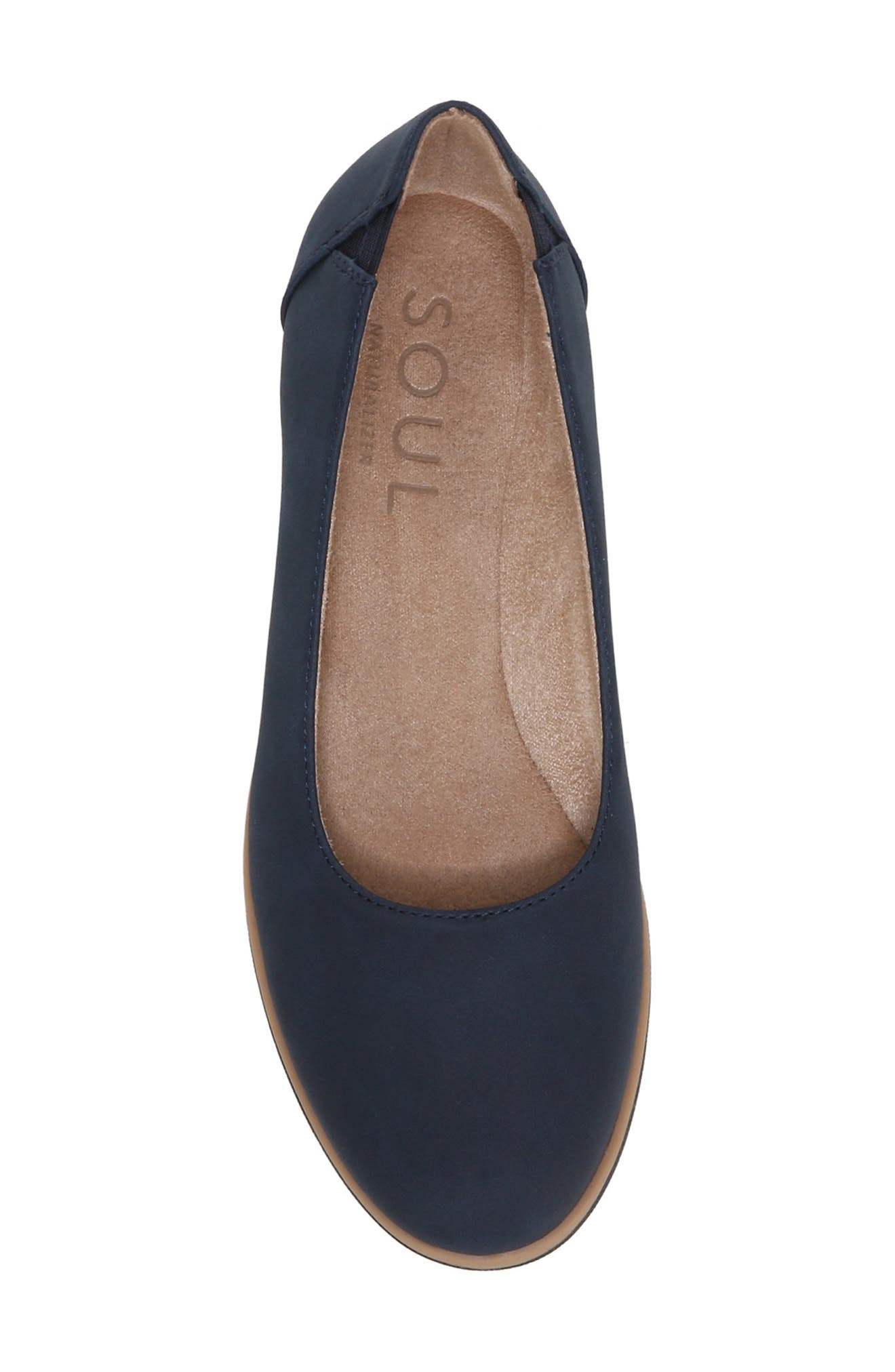 Idea Ballet Wedge Slip-On Flat - Wide Width Available, Alternate, color, NAVY NUBUCK SYNTHETIC