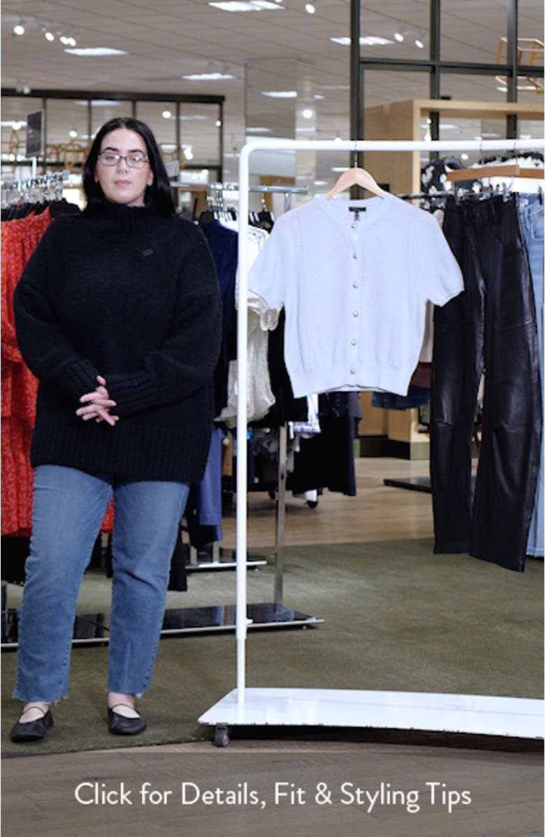 Dina Short Sleeve Cotton & Cashmere Blend Cardigan, sales video thumbnail