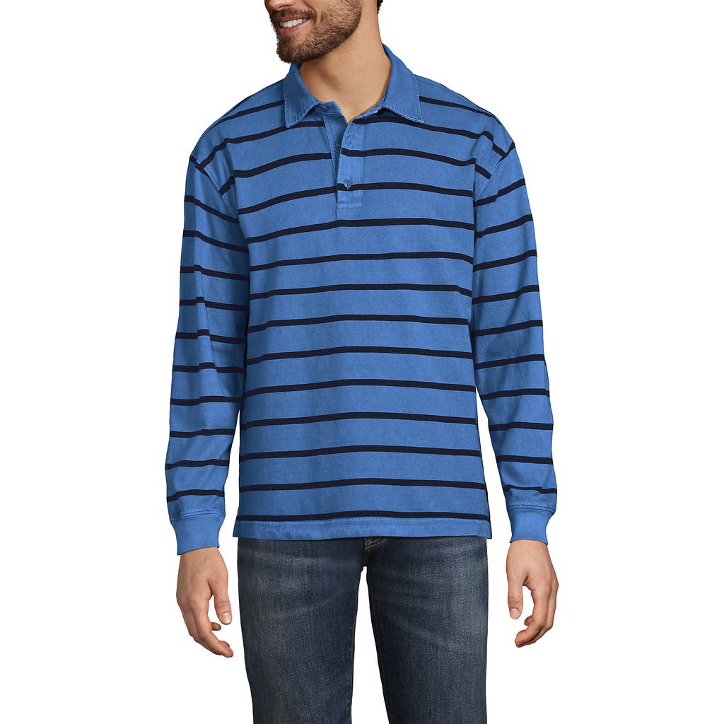 LANDS' END LANDS' END LONG SLEEVE OVERDYE RUGBY SHIRT