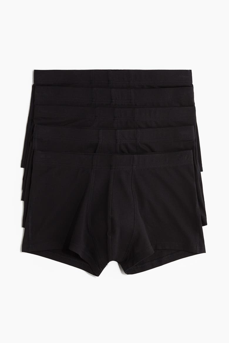 5-pack Cotton Short Trunks, Alternate, color, Black