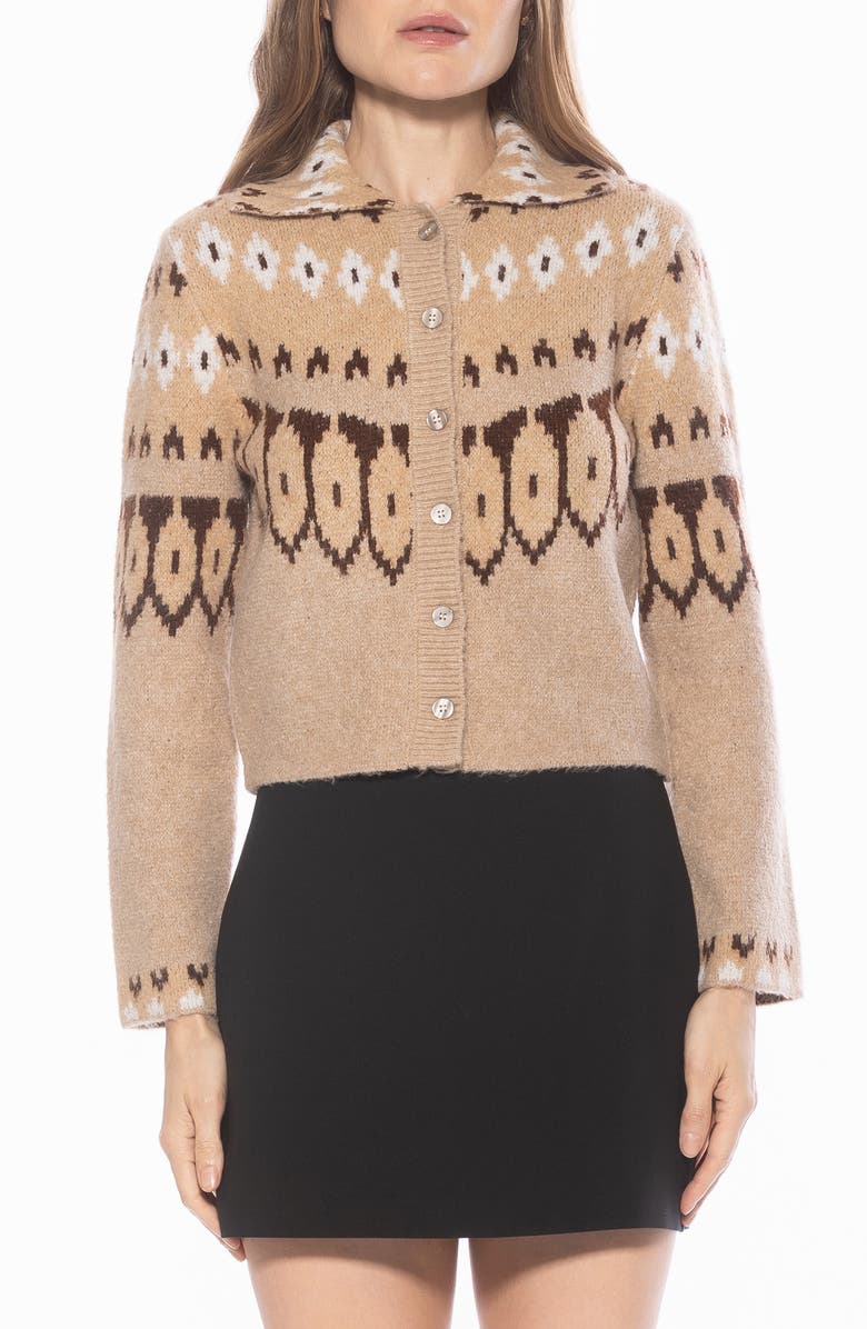 Alexia Admor Wayne Collared Knit Cardigan, Main, color, Beige Multi