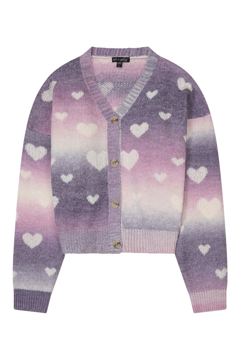 Kids' Ombré Heart Cardigan, Main, color, IRIS