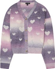 Ava & Yelly Kids' Ombré Heart Cardigan