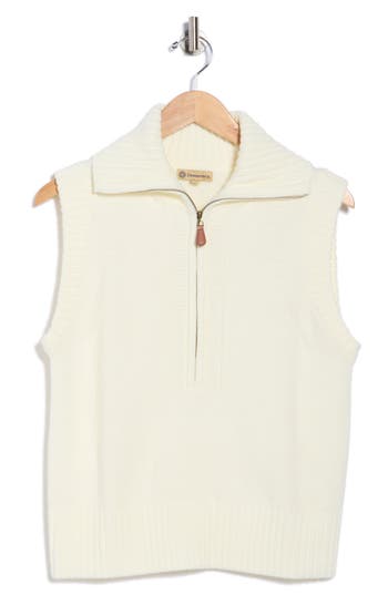 Democracy Half Zip Sweater Vest In Animal Print