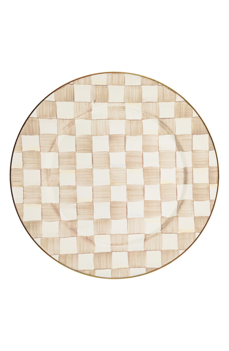 MACKENZIE CHILDS Mocha Check Serving Platter, Main, color, Mocha