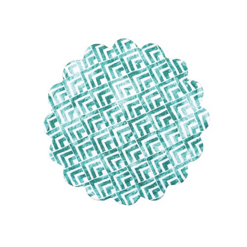 C & F Home C&f Home Jade Cotton Quilted Round Reversible Placemats Set Of 6, 17" In Blue