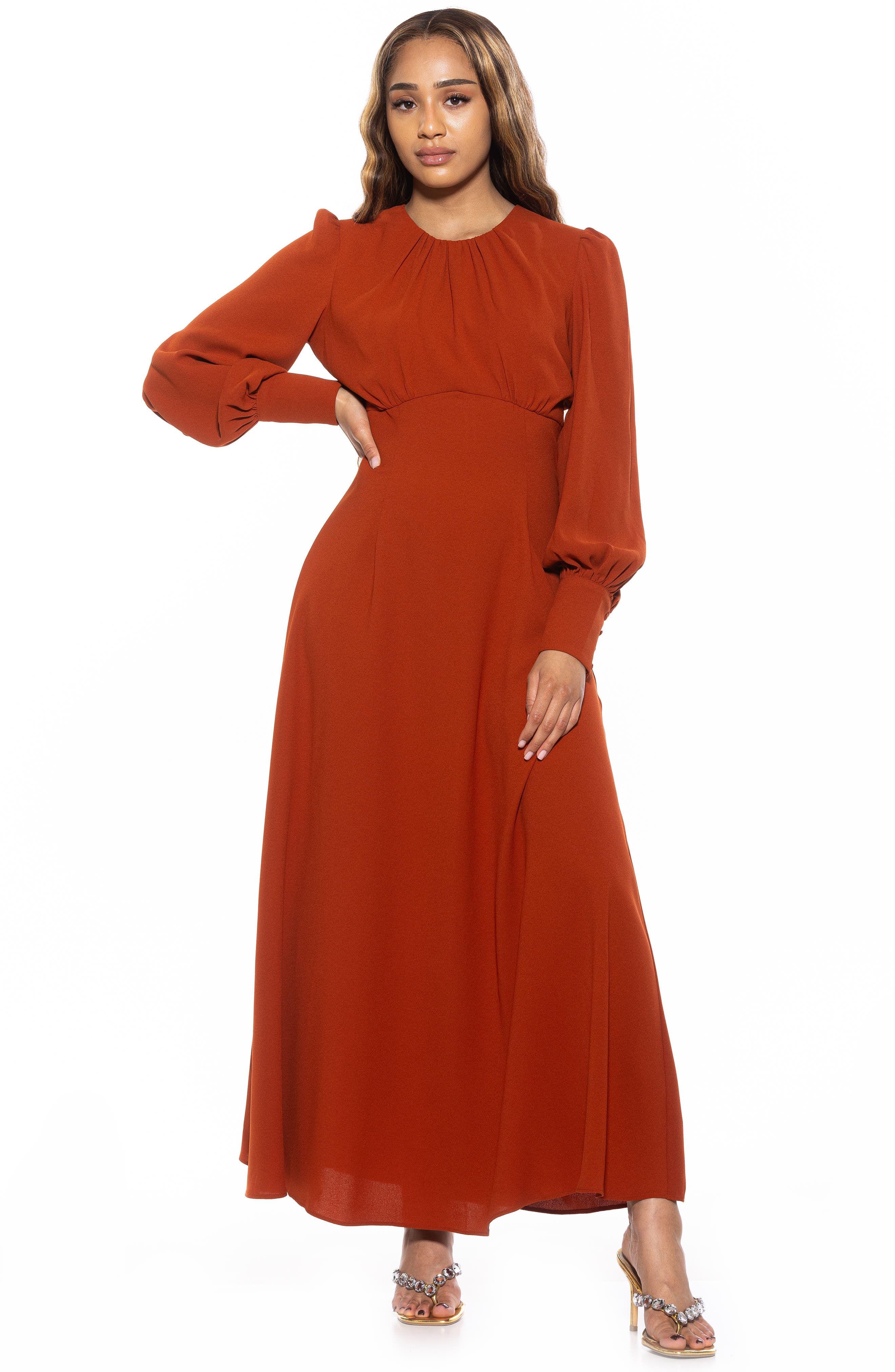 Alexia Admor Yesenia Long Sleeve Empire Waist Maxi Dress (Women