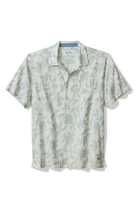 Vinca Vines Cotton Blend Button-Up Shirt