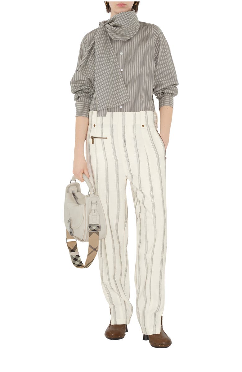 Burberry Striped Cotton Scarf Shirt, Main, color, Palma