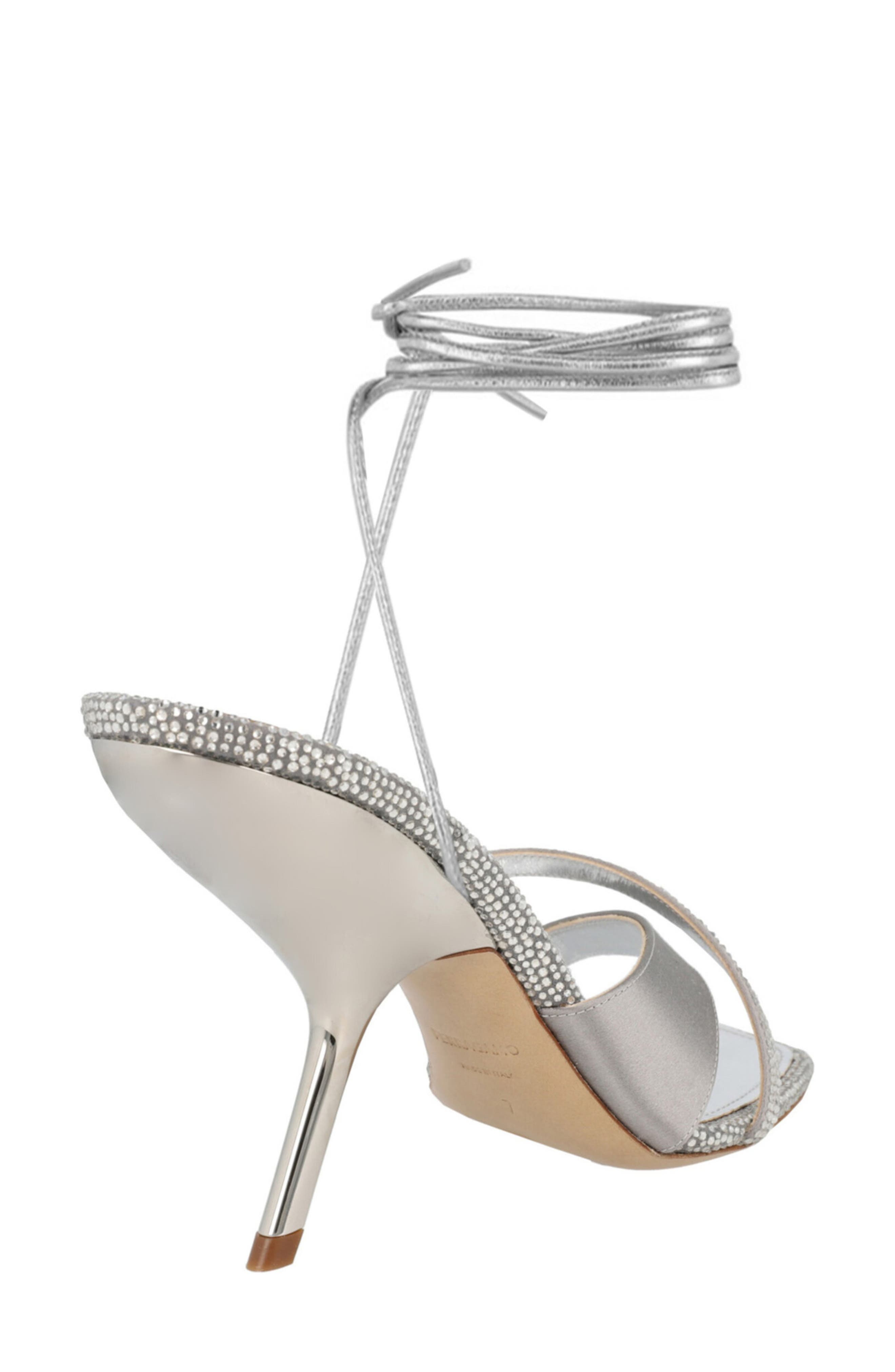 FERRAGAMO Allegra Crystal Embellished Sandal, Alternate, color, Grey
