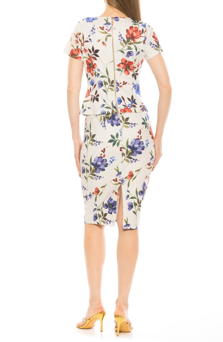 Alexia Admor Robin Jewel Neck Midi Dress, Alternate, color, Mint Floral