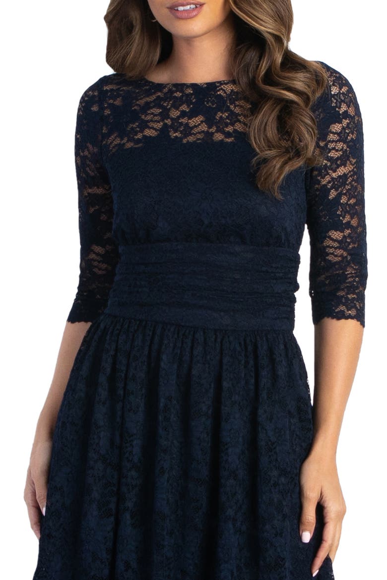 Luna Lace Cocktail Dress, Alternate, color, INDIGO BLUE
