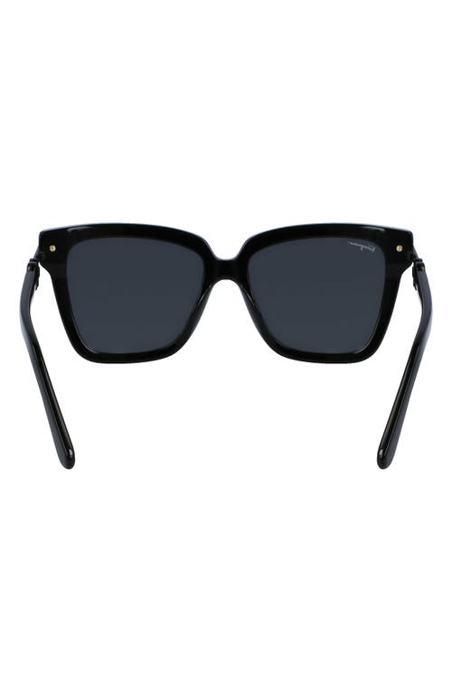 Ferragamo 57mm Polarized Rectangular Sunglasses In Black