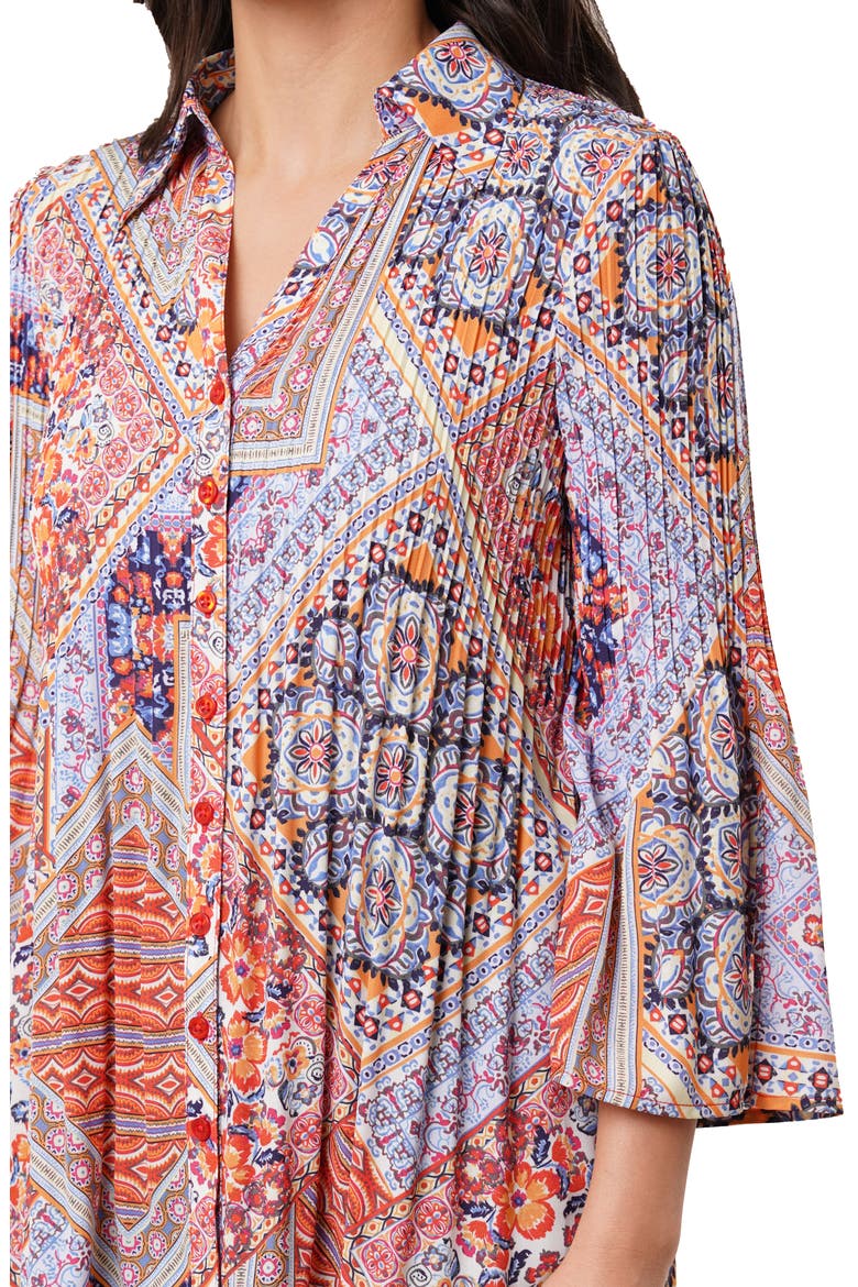Pleated Button-Up Shirt, Alternate, color, LEILA