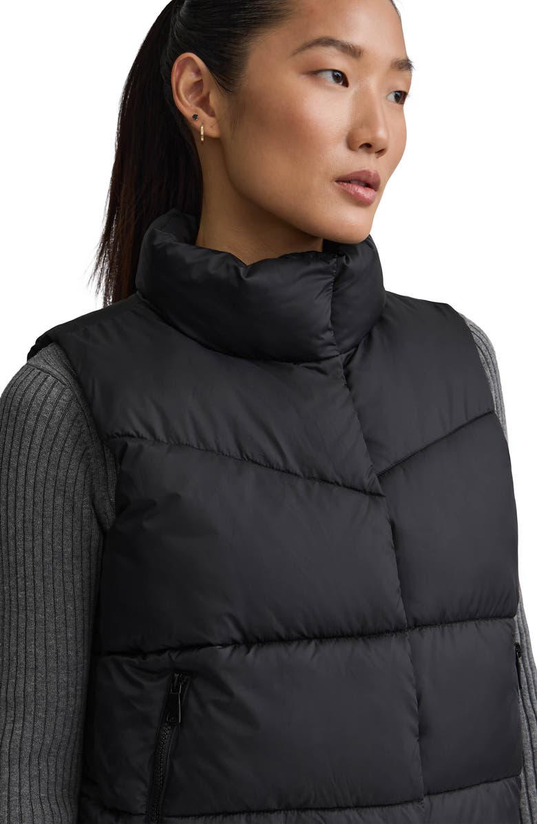 NVLT Cire Crop Quilted Vest, Alternate, color, Black