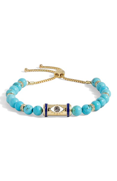 Evil Eye Bead Bolo Bracelet
