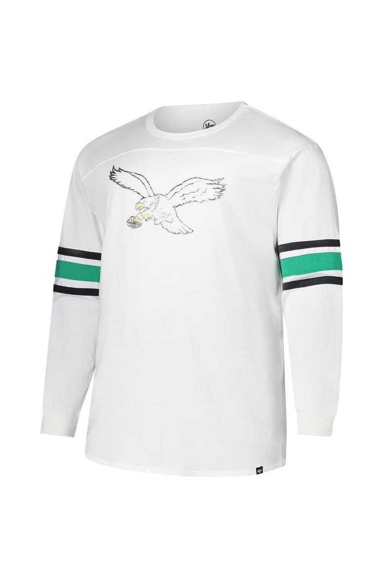 Men's '47 White Philadelphia Eagles Big & Tall Premier Brex Long Sleeve T-Shirt, Alternate, color, White