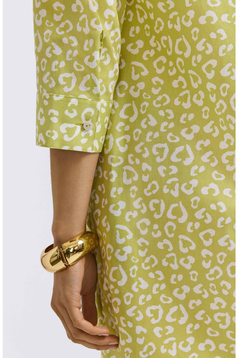 Sloane Leopard Spot Shirtdress, Alternate, color, CHARTREUSE MULTI