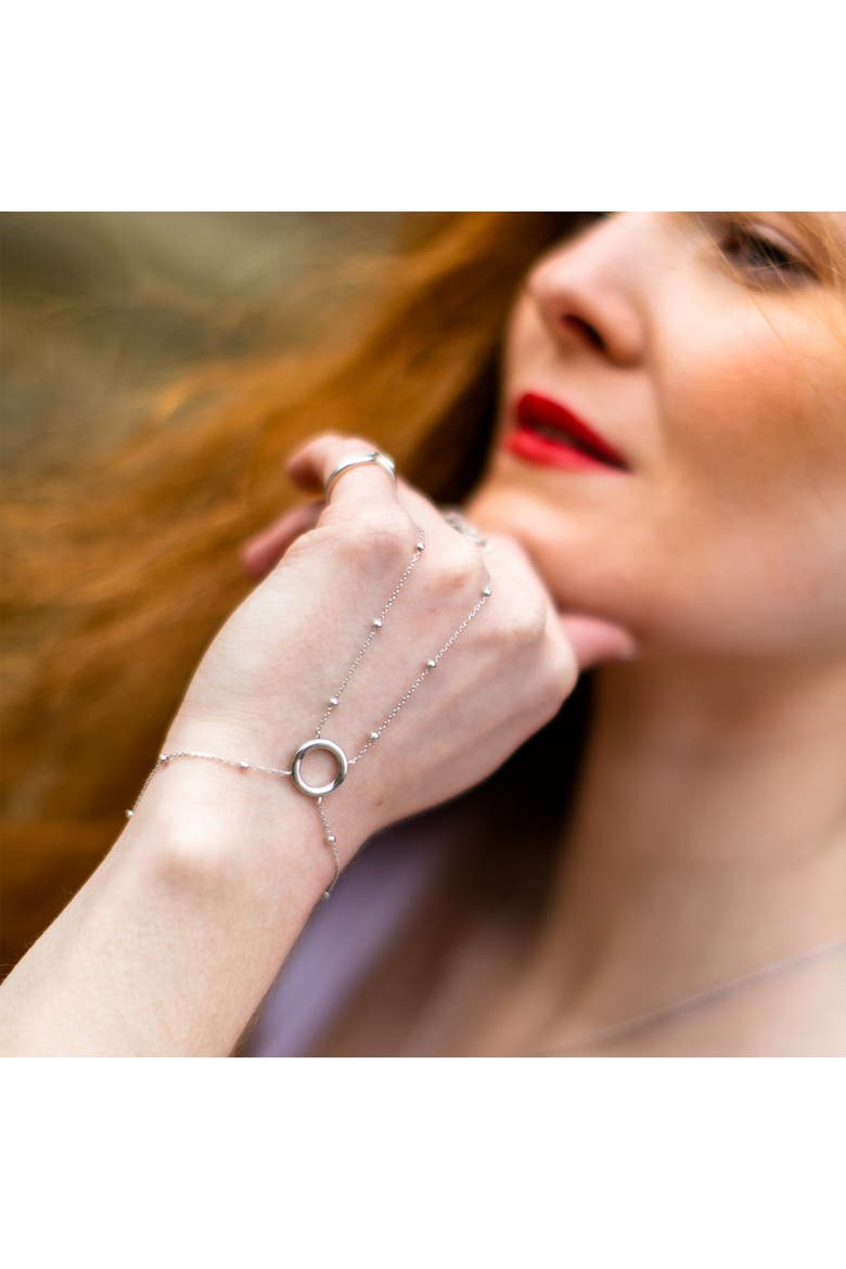Art Deco Halo Hand Chain, Alternate, color, Sterling Silver