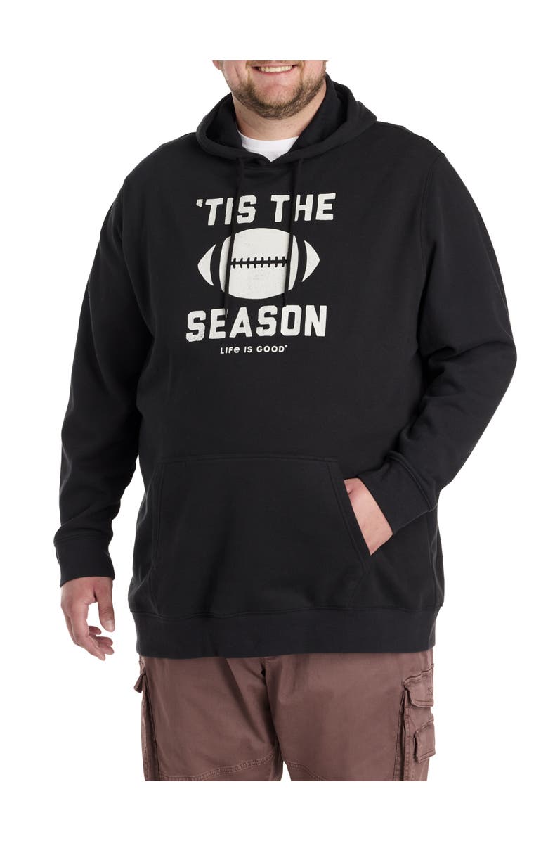 LIFE IS GOOD Big & Tall Tis The Season Hoodie, Main, color, Black