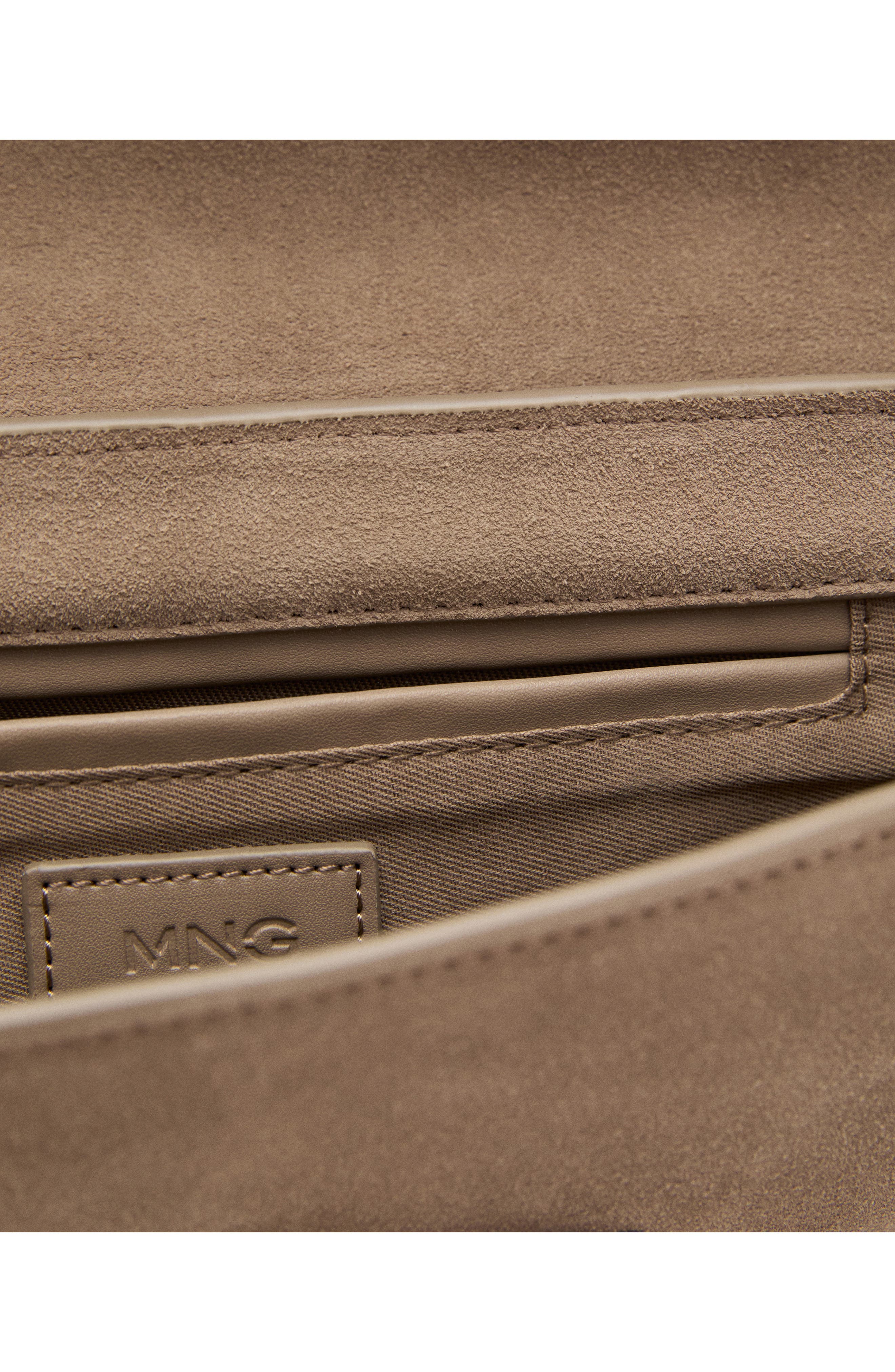 MANGO Suede Shoulder Bag, Alternate, color, Medium Brown