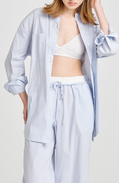 WAYF WAYF RIVER STRIPE COTTON BLEND BUTTON-UP SHIRT 