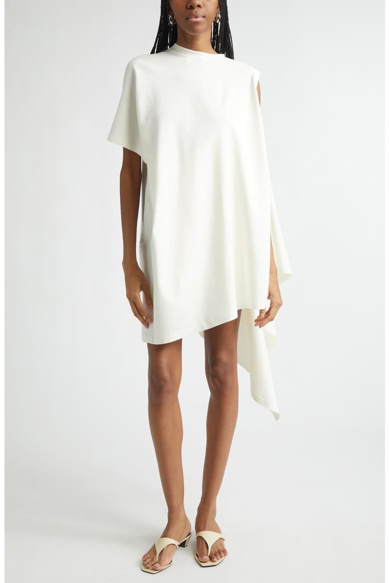 Zero Waste Asymmetric Shift Dress, Main, color, WHITE WHT