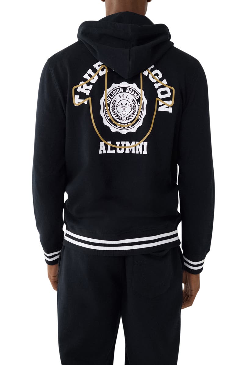 True Religion Brand Jeans Alumni Full Zip Hooded Jacket, Alternate, color, 