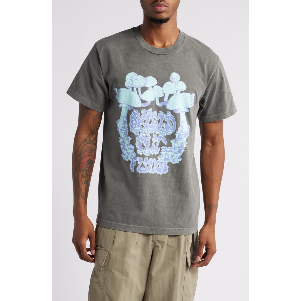 Afield Out Fungi Cotton Graphic T-Shirt in Pepper