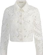 Alice + Olivia Chloe Eyelet Embroidered Denim Jacket