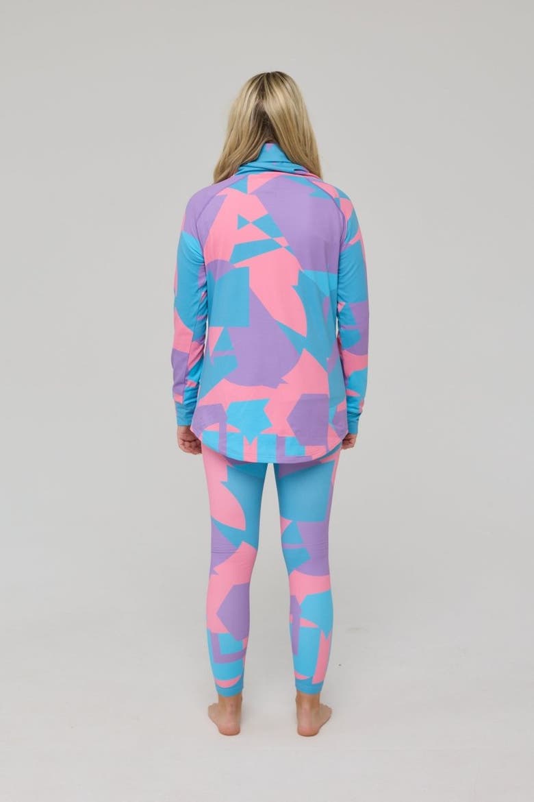 High Neck Baselayer Top Del Mar, Alternate, color, Pink, Multicolor