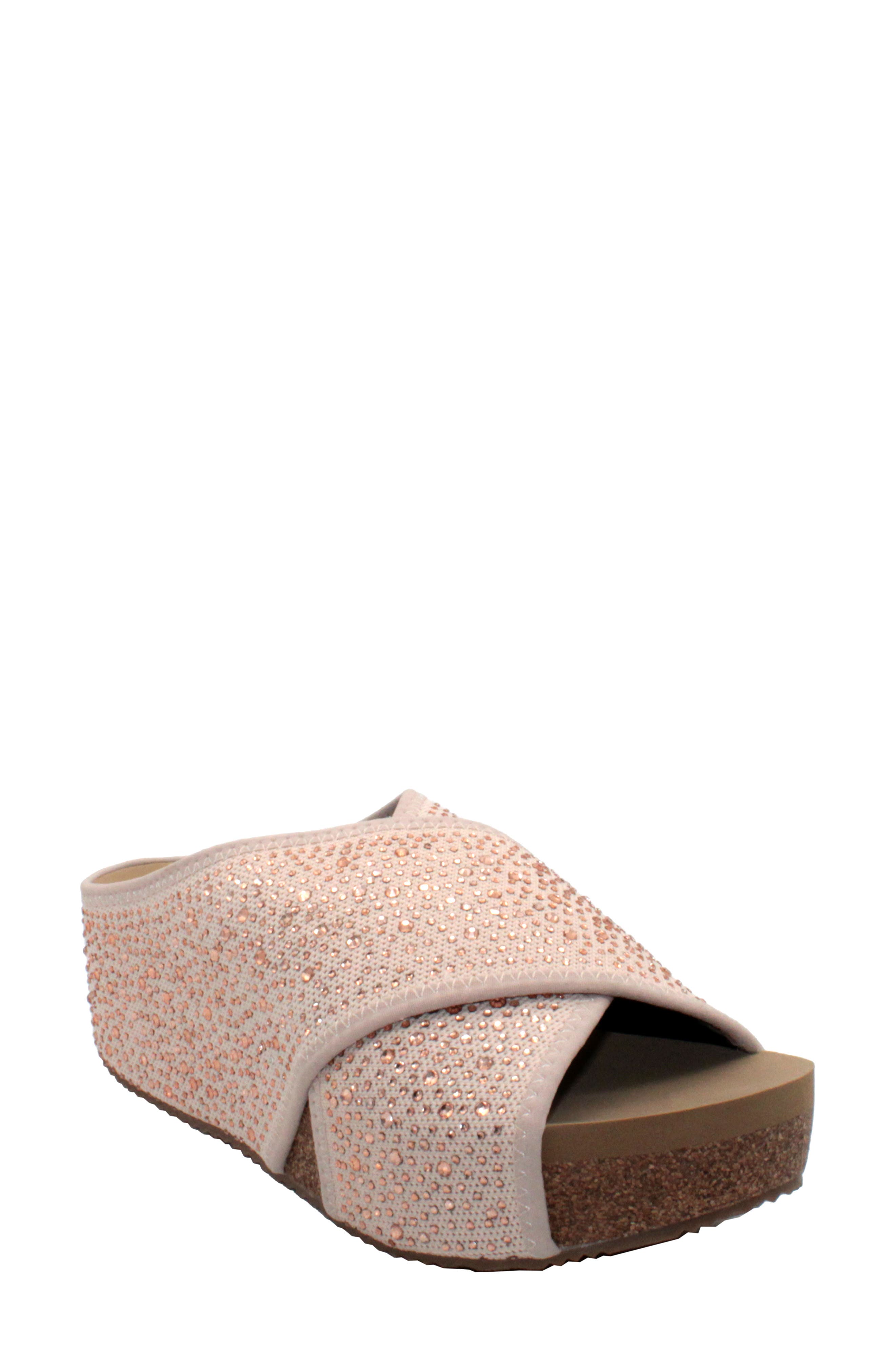 Dixie Dust Slide Sandal, Main, color, CHAMPAGNE