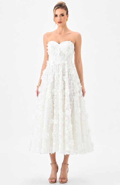 Adela Sweetheart Petal Midi