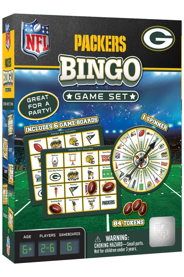 Green Bay Packers NFL Bingo Game, Main, color, Multicolor