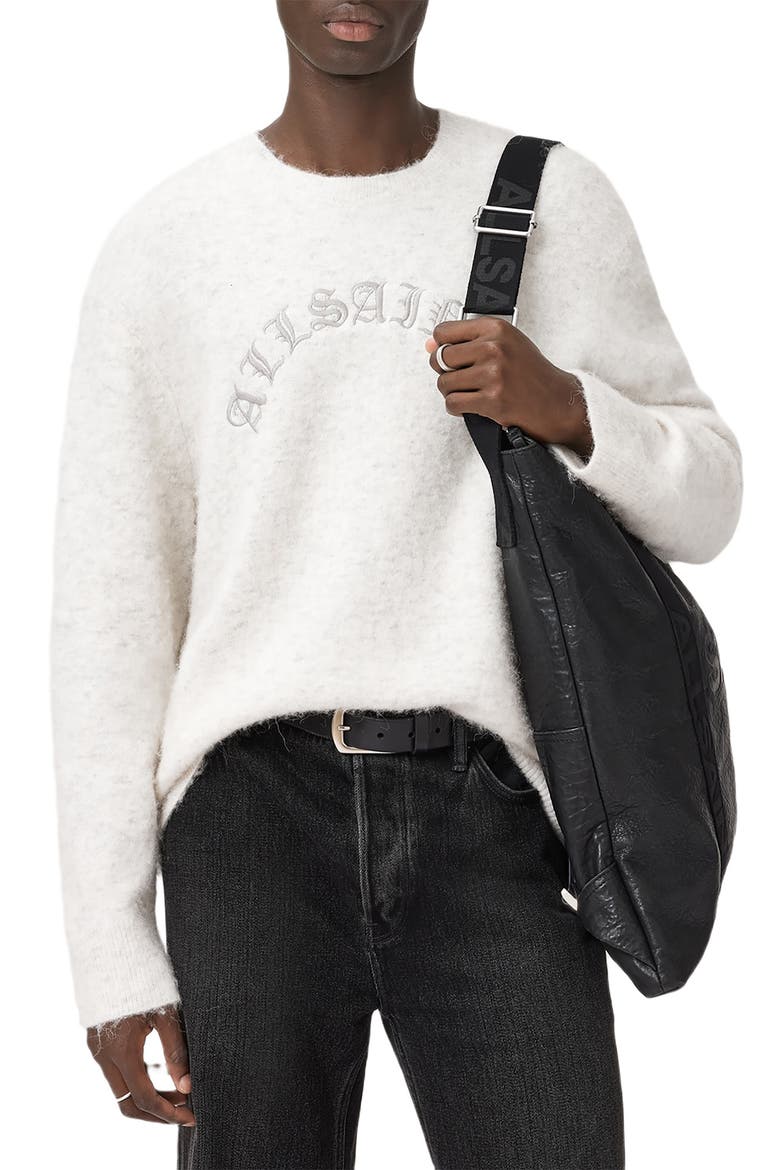 Curv Alpaca & Wool Blend Sweater, Main, color, ECRU WHITE