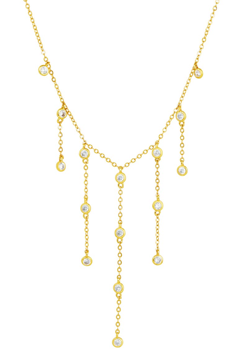 Cubic Zirconia Necklace and Drop Earrings Set, Alternate, color, YELLOW