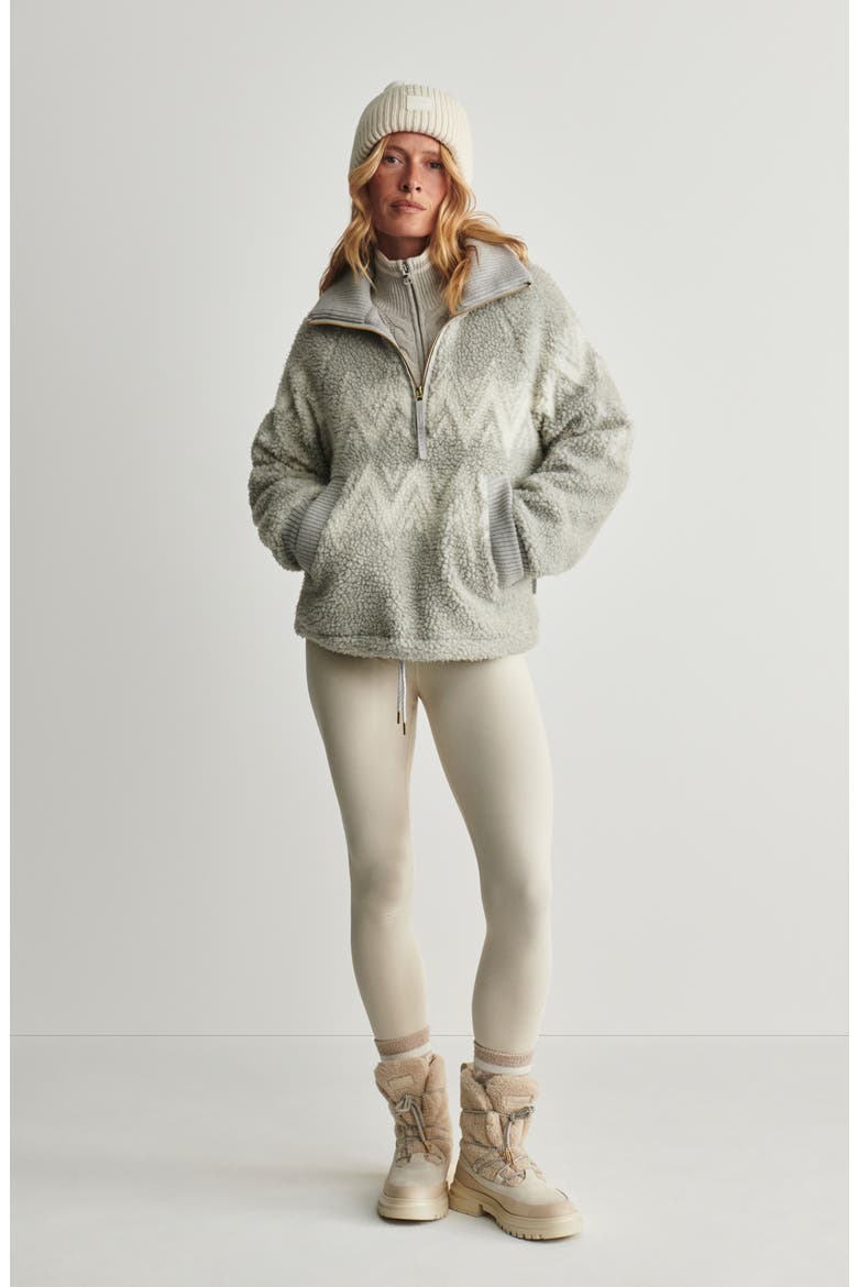 Hendrik Half Zip Pullover, Alternate, color, LIGHT GREY MARL / SNOW WHITE